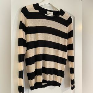 Ganni Black and Cream sweater